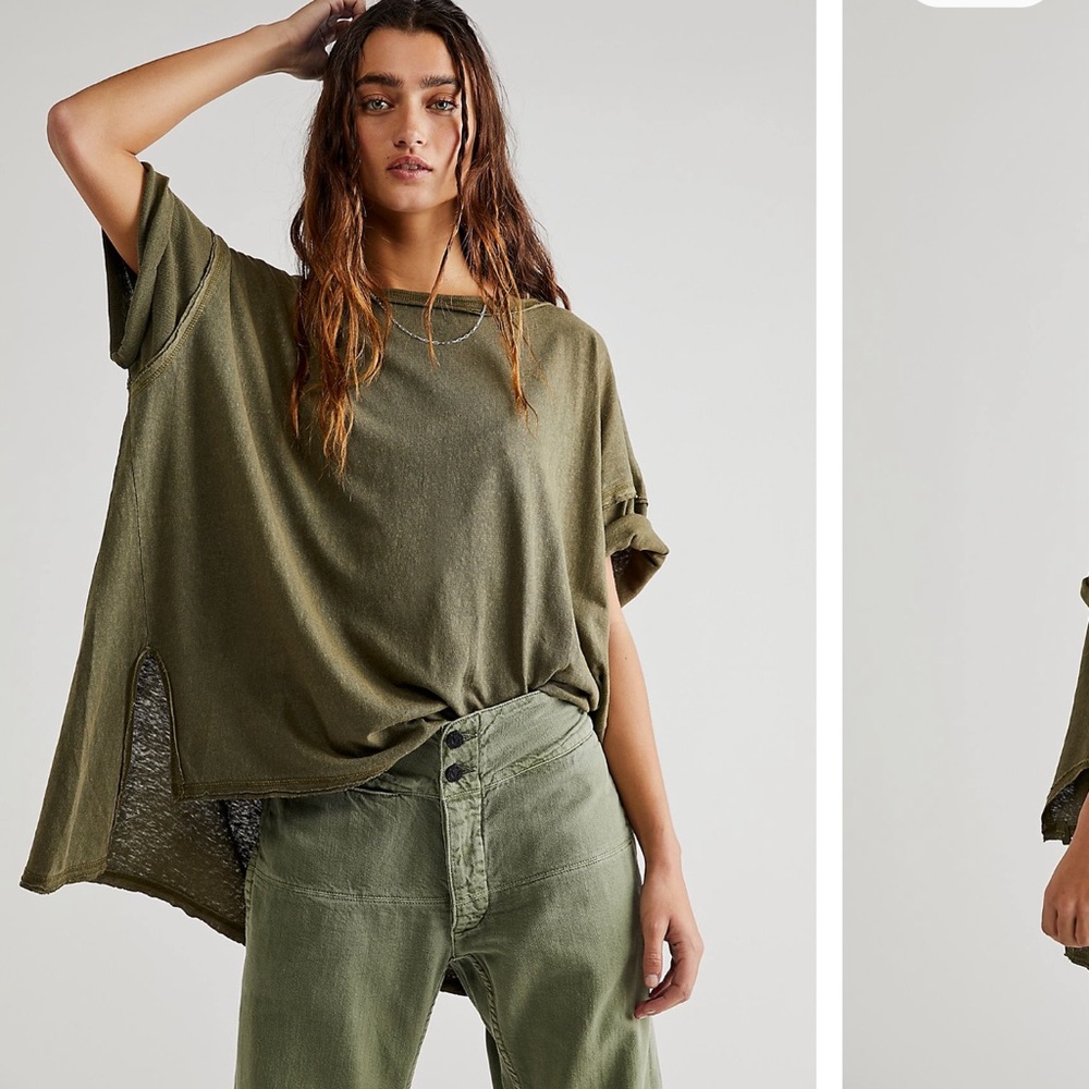 Free People Care Linen Blend Diego Tee